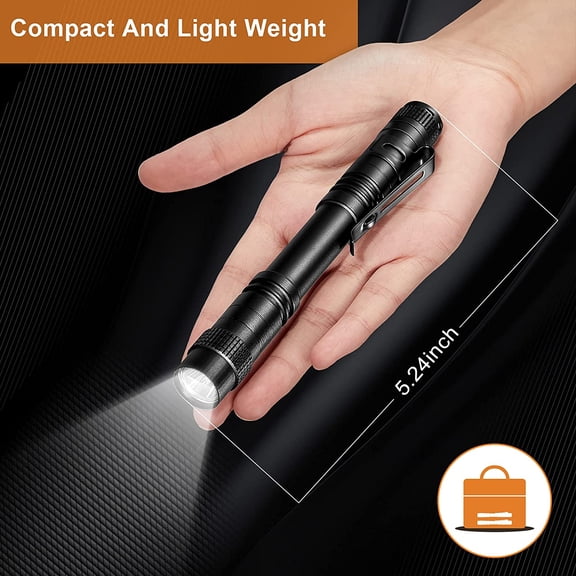 XZHANH-10 Pieces Mini Pen Light Flashlight Small LED Pen Light Aluminum Pocket Flashlight with Clip for Inspection Camping Emergency Diary Lighting(5.2 Inches)
