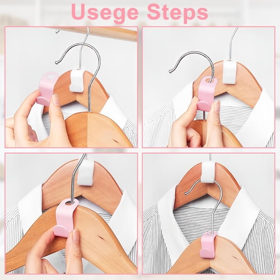 XZHANH-100 PCS Space Saving Hanger - Clothes Hanger Connector Hooks, Stacking Space Saver, Plastic Closet Organizers and Storage Extender for Heavy Duty Hangers Connection (100, White)