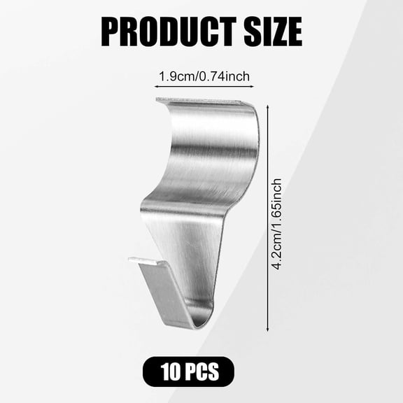 XZHANH-10pcs Stainless Steel No Hole Needed Siding Clips to Hang Things, Heavy Duty Command Hooks for Outdoor, Vinyl Siding Hanger for Lights, Garlands, Signs