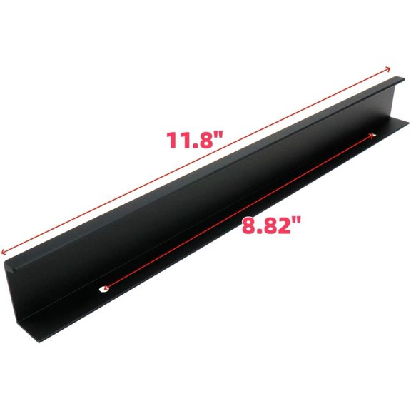 XZHANH-11.8 Inch Black Finger Pulls 10Pcs, 8.82 Inch Hole Spacing, Aluminum Alloy Edge Pulls Furniture Handle, Back Mount Concealed Handles for Cabinets, Cupboard, Drawer, Dresser, Wardrobe