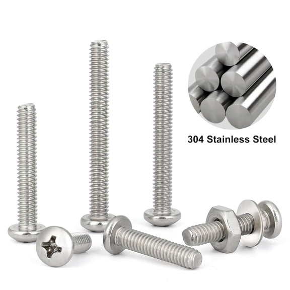 XZHANH-110Pcs Machine Screws Assortment kit,Assorted 1/2 to 2 inch Long # 8-32 Machine Screw,304 Stainless Steel Phillips Pan Head Screws Bolts for Electrical Wall Socket,Household Repairs
