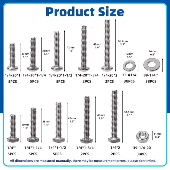 XZHANH-152Pcs 1/4