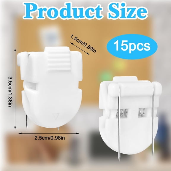 XZHANH-15PCS Cubicle Clips Plastic Plastic Cubicle Hooks Pins for Walls White Fabric Panel Wall Clips for Hanging Photos Frame Office Notes Memos Documents Messages Accessories Decor (White)