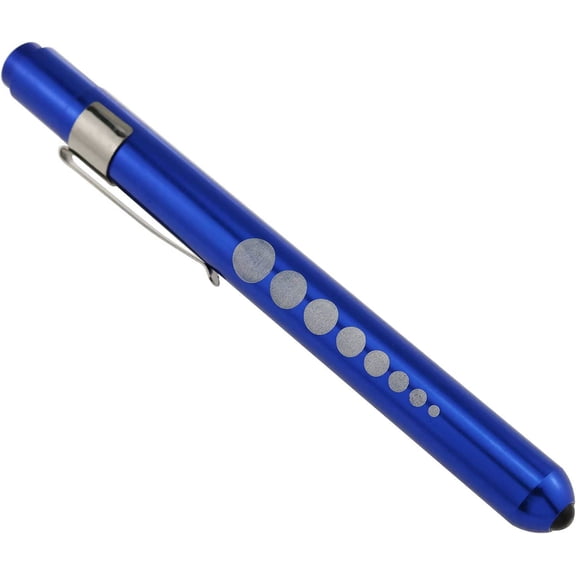 XZHANH-1Pcs Medical Pen Light, Reusable LED Medical Inspection Penlight Flashlight with Pupil Gauge and Ruler for Nurses and Doctors, White Light, Blue