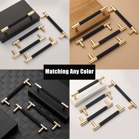 XZHANH-2 Pack 3 Inch 76 mm Knurled Cabinet Handles Cabinet Pulls Aluminum Handles Pulls Gold and Black Oxidation Finish with Diamond Pattern 4" Length (3" Hole Center)