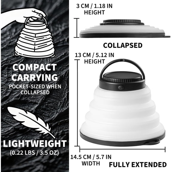 XZHANH-2 Pack Collapsible Camping Light Battery Operated Folding LED Lantern Camping Essentials Warm White Waterproof Hanging lamp for Hurricanes Emergency Power Outages Indoor Outdoor