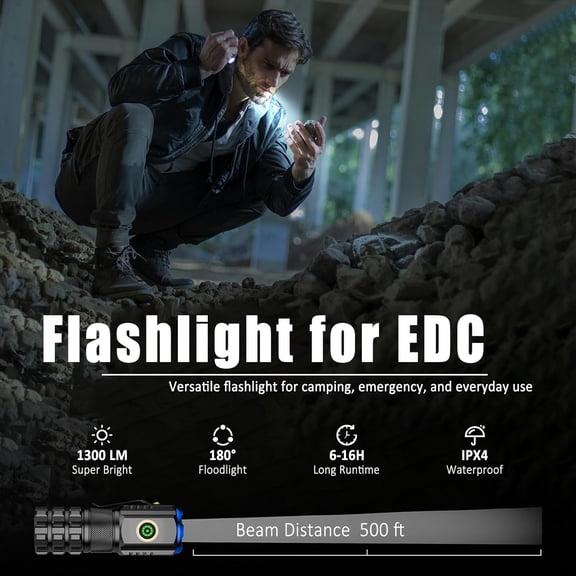 XZHANH-2-Pack Portable LED Mini Flashlight, Rechargeable EDC Small Pocket Flashlight 6 Lighting Modes w/Magnet Clip Waterproof for Camping Hiking Night Walking Running Outdoor Emergency