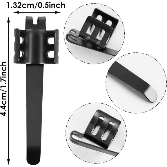 XZHANH-20 Pieces Flashlight Clip Black Pocket Clip Removable Pen Light Accessory Penlight Replacement Clip for Flashlights