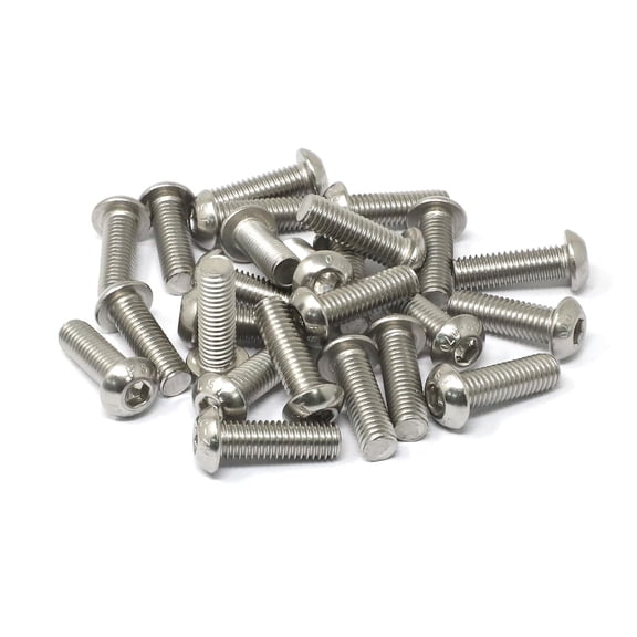 XZHANH-25 Pcs M8 x 25mm Thread Pitch 1.25 mm Stainless Steel 304 Hex Socket Button Head Cap Screws Bolts Kit