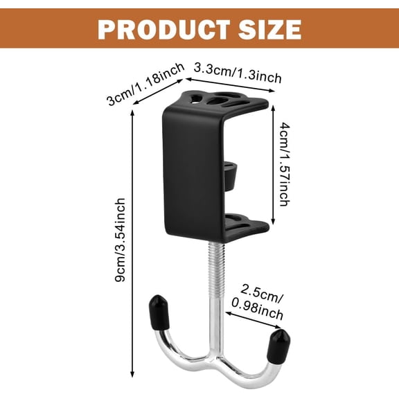 XZHANH-3 Pack Purse Hook for Table&Desk,100lb Capacity High-Strength Alloy Hanger,Multi-Use Desk Hooks with Adjustable Clamp-On Design for Handbag,Backpack,Headphone,Space-Saving Office Table Access