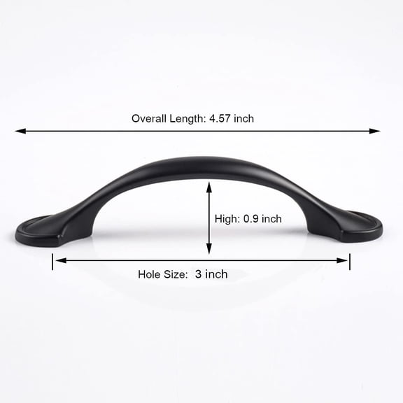 XZHANH-30 Pack 3 Inch (76mm) Hole Center Cabinet Handles Matte Black Cabinet Pulls, Kitchen Cabinet Handles Stainless Steel Black Kitchen Handles for Cabinets and Drawers