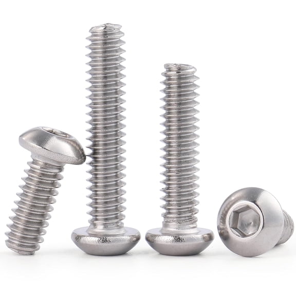 XZHANH-30Pcs 5/16-18 x 3/4" Button Head Socket Cap Bolts Screws, 304 Stainless Steel 18-8, Allen Hex Drive, Bright Finish, Fully Threaded, Hex Spanner Included