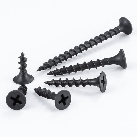 XZHANH-(340 pcs)#8X5/8 Black Fastener Drywall Screws-Phillips with coarse Threaded tip, Black, Suitable for Drywall Slate, Wood, etc.(1 pounds)