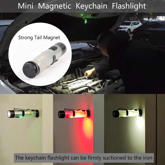 XZHANH-3Pack MINI EDC Rechargeable Keychain Flashlight, 300 Lumens USB C Rechargeable Keychain Flash Light, Compact Portable Mini Tiny LED Keyring Lights with Pocket Clip Everyday Carry, Emergencies