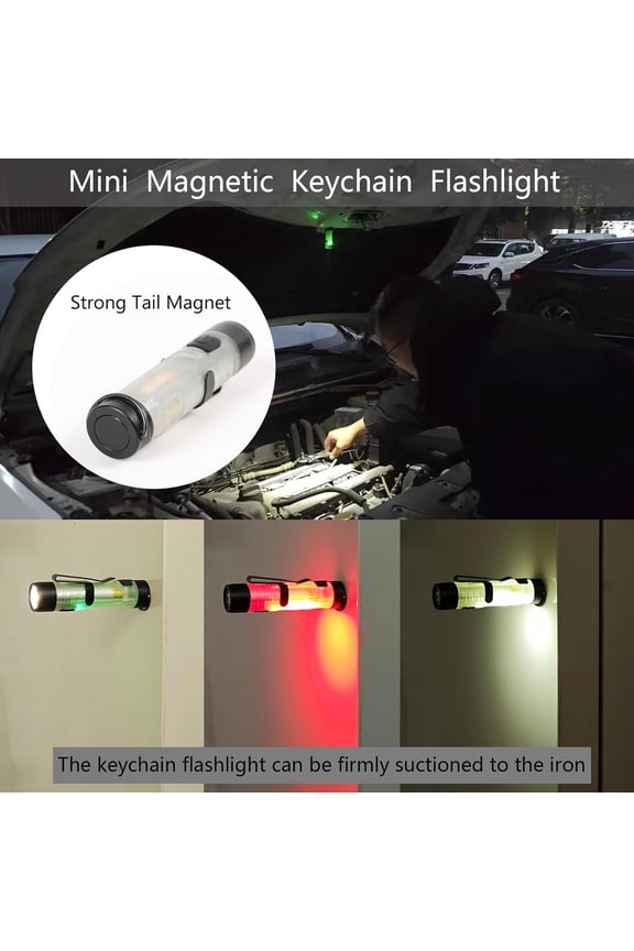 -3Pack MINI EDC Rechargeable Keychain Flashlight, 300 Lumens USB C Rechargeable Keychain Flash Light, Compact Portable Mini Tiny LED Keyring Lights with Pocket Clip Everyday Carry, Emergencies