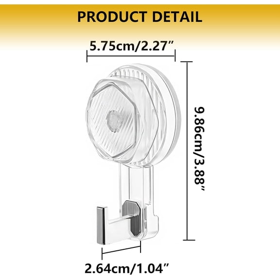 XZHANH-3Pcs Heavy Duty Suction Cup Hooks, 22 LB Vacuum Suction Hooks - Reusable Waterproof Wreath Holder for Window, Glass Door, Tile; Multi-Use for Shower, Bathroom, Kitchen Organization