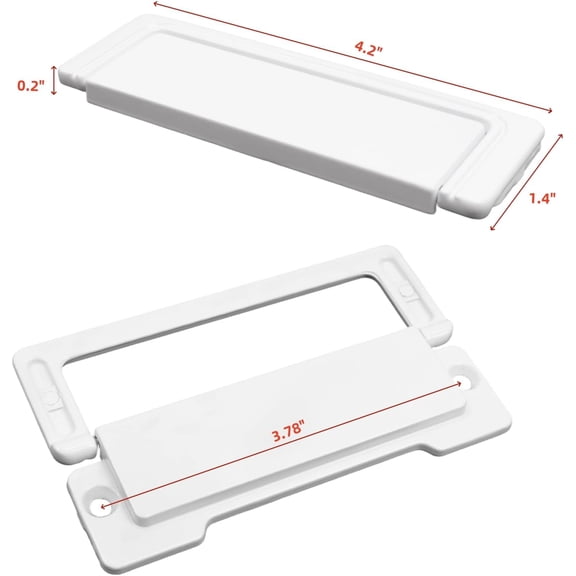 XZHANH-4.2 Inch Flush Pull Handles, Recessed Furniture Handles with Screws, Hidden Cabinet Pull for Drawers, Sliding Doors & Wardrobes, 3.78 Inch Hole Centers, 4Pcs White