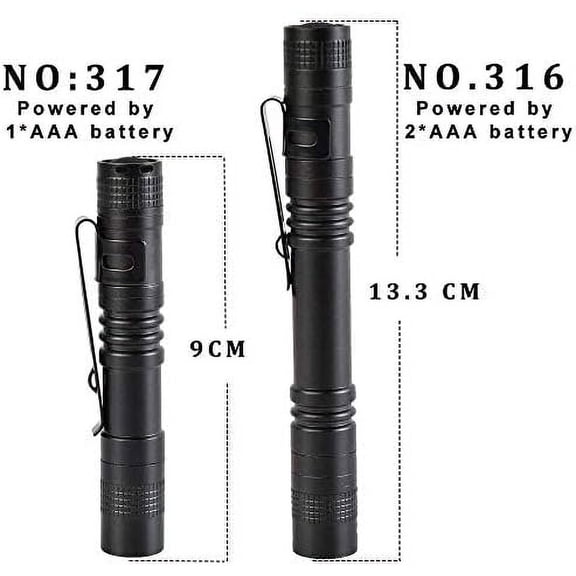 XZHANH-4 Pcs LED Penlight Flashlight Tactical Torch with Clip(13.3 CM)