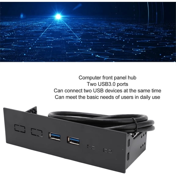 XZHANH-5.25 Inch Front Panel USB Hub,USB Hub with USB3.0 Ports,2 Port USB 3.0 Hub for PC, Optical Drive Front Panel Computer Case Expansion Board,Fits 5.25 PC Computer Case
