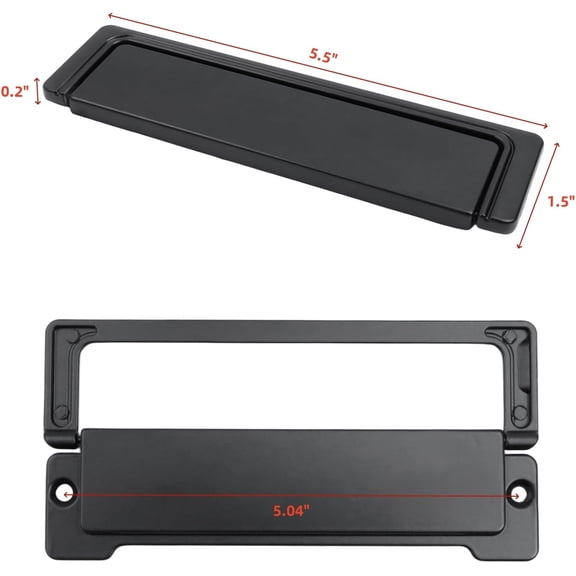 XZHANH-5.5 Inch Flush Pull Handles, Recessed Furniture Handles with Screws, Hidden Cabinet Pull for Drawers, Sliding Doors & Wardrobes, 5.04 Inch Hole Centers, 4Pcs Matte Black