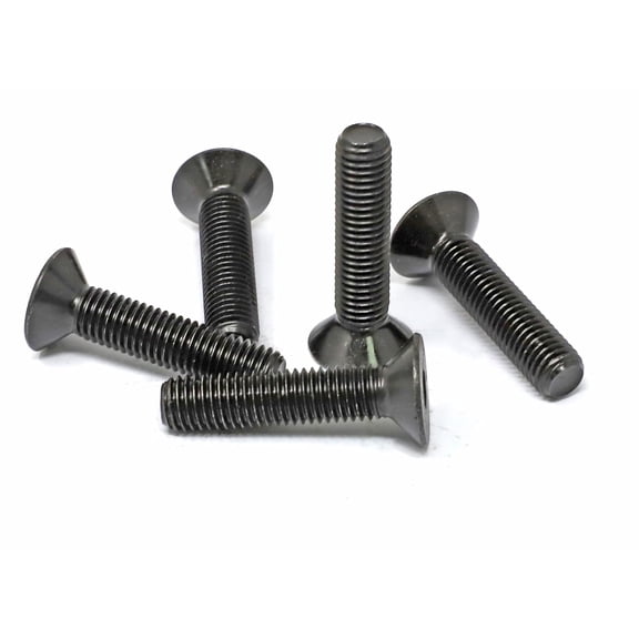 XZHANH-5 Pcs M12 x 55mm Thread Pitch 1.75 mm Alloy Steel 10.9 Grade Hex Socket Flat Head Cap Screws Bolts Kit, Black Oxide Finish