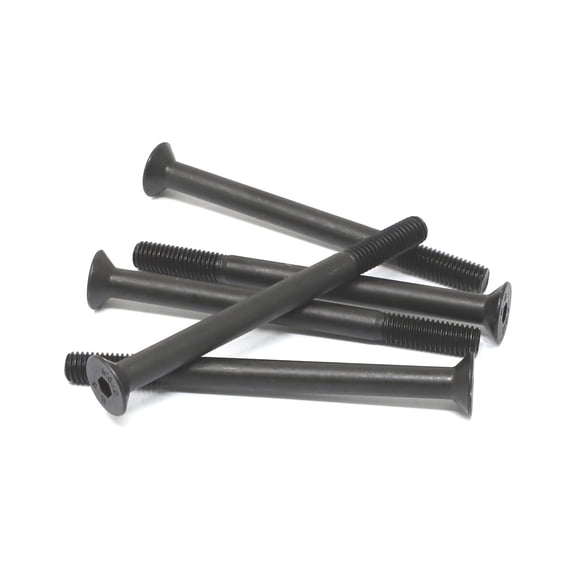 XZHANH-5 Pcs M8 x 100mm Partially Threaded Thread Pitch 1.25 mm Alloy Steel 10.9 Grade Hex Socket Flat Head Cap Screws Bolts Kit, Black Oxide Finish