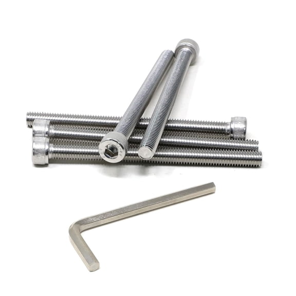 XZHANH-5 Pcs M8 x 100mm Thread Pitch 1.25 mm Stainless Steel 304 Hex Socket Head Cap Screws Bolts Kit