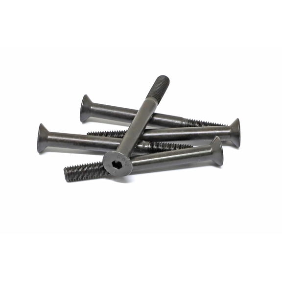 XZHANH-5 Pcs M8 x 80mm Partially Threaded Thread Pitch 1.25 mm Alloy Steel 10.9 Grade Hex Socket Flat Head Cap Screws Bolts Kit, Black Oxide Finish