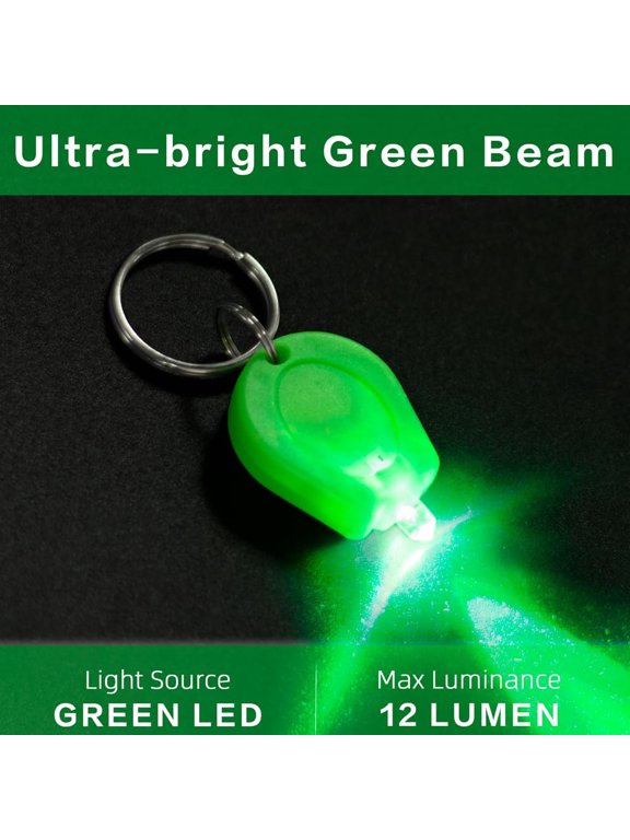 -6 Pack Ultra Bright Green Light Keychain Flashlight, Mini Green LED Keychain Flashlight for Night Observation