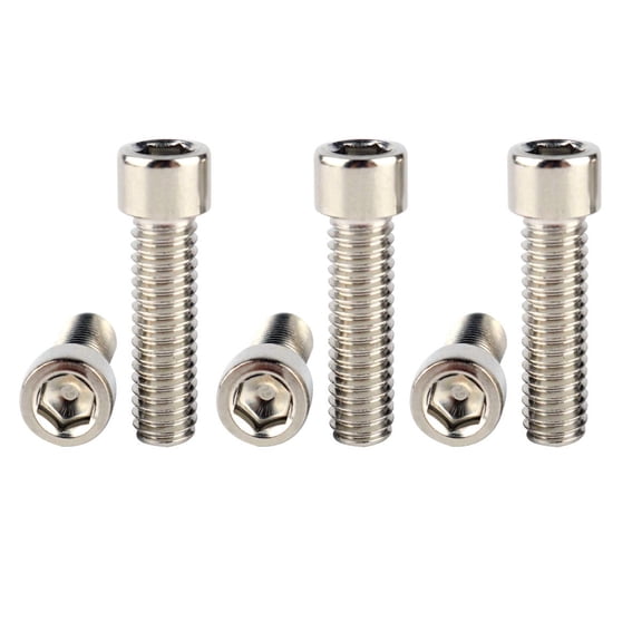 XZHANH-6Pcs M5 x 10 12 16 18 20 25mm Stainless Steel Allen Hex Socket Head Screw for Bike Bolts (Silver, M5x20mm)