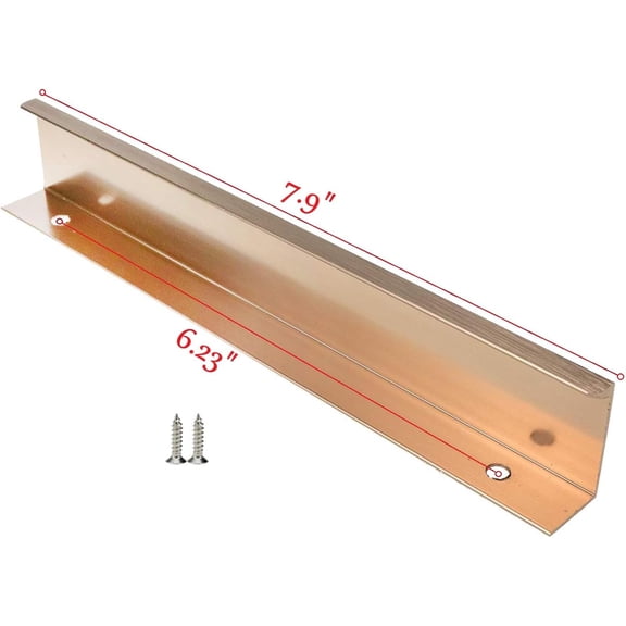 XZHANH-7.9 Inch Champagne Finger Pulls for Cabinet 6Pcs, 6.23 Inch Hole Spacing, Aluminum Alloy Furniture Handle, Back Mount Concealed Handles for Kitchen, Cupboard, Drawer, Dresser, Wardrobe