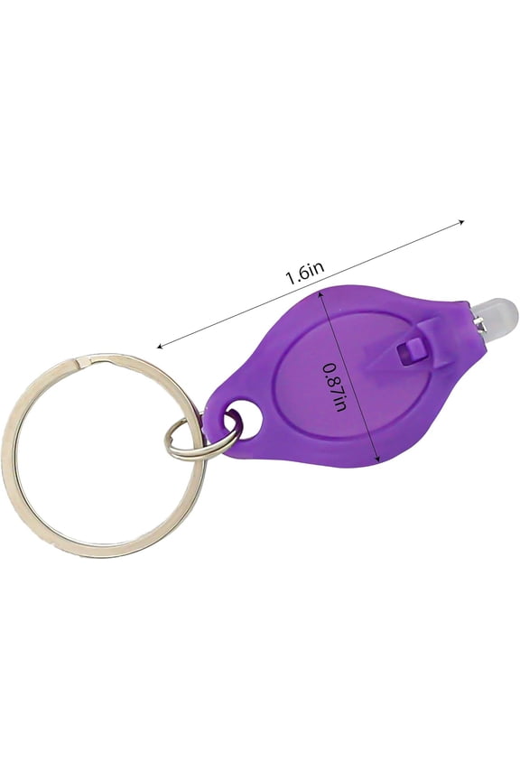 -9PCS Mini Small LED Keychain Ring Flashlight, White Rows Ultra High Bright Tiny Micro UV Lighting Squeeze Penlight Button Bulk for Emergency, Name Tag Pocket Nurses Badge Reel Zipper, Multico