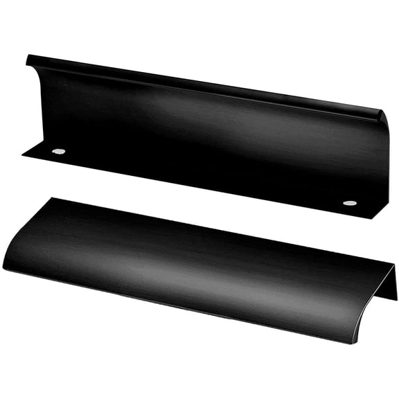 XZHANH-Black Back Mount Finger Edge Pull 150mm/5.9", Aluminum Hidden Handle Concealed Tab Pulls for Home Kitchen Living Room Door Drawer Cabinet (4Pcs)