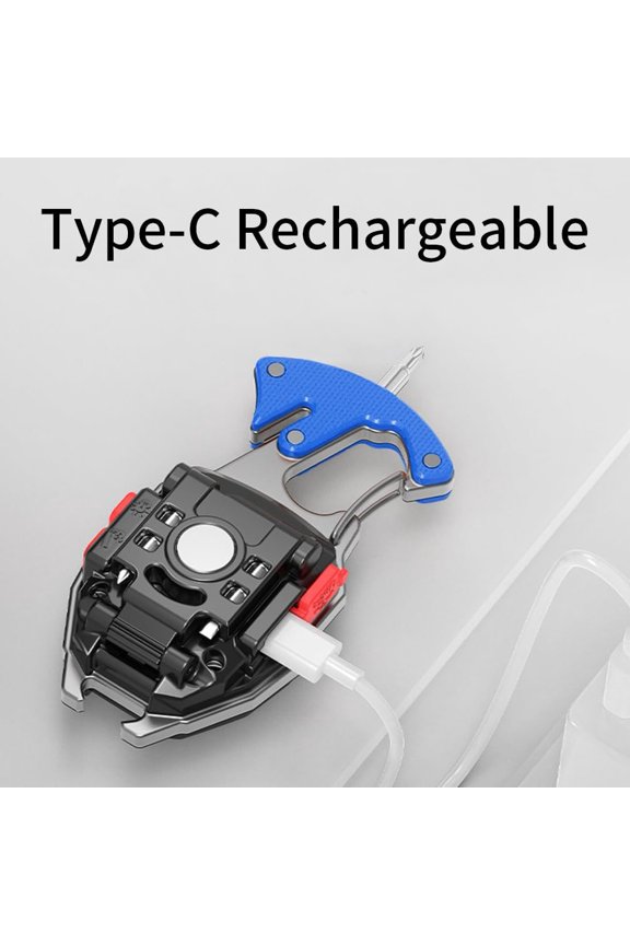 -COB Keychain Work Light Keychain Flashlights, 7 Lighting Modes, 1600 Lumens, Rechargeable COB Work Light with Electric Lighter, Seat Belt Cutter, Screwdriver, Whistle
