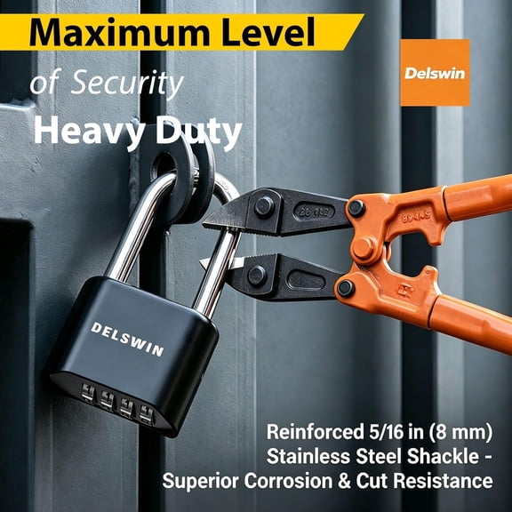 XZHANH-Combination Lock Outdoor Padlock - Weatherproof Extended 2-1/2 in. Long Shackle Combination Padlock for Gate, Shed, Trailers, and Sports Lockers(Black,2Pcs)