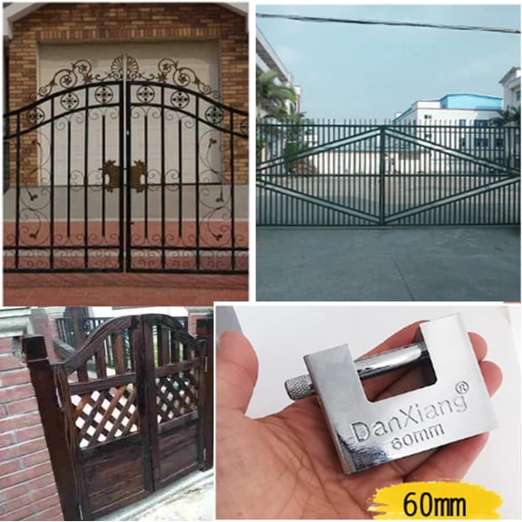 XZHANH-D-Shaped Heavy Duty Security Padlock with 3 Keys,Hardened Solid Steel Hardware Monoblock Lock,8mm Thick Shackle for Garages,Containers,Sheds, Lockers,Gates and Warehouse Protection Locks
