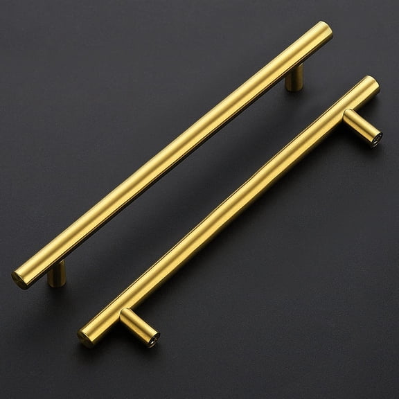 XZHANH-Gold Cabinet Handles 5 Pack 7-1/2 Inch Cabinet Pulls Brushed Brass Kitchen Cabinet Handles Modern Drawer Pulls Gold Hardware for Kitchen Cabinet