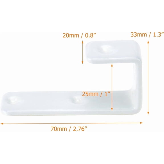XZHANH-Heavy Duty Hook Bracket Coated Stainless Steel J Hooks 1-Inch Inner Bunk Bed Ladder Hook Hardware for Bed Decor, Garage Storage, Cable Tool Organization - 4Pcs White
