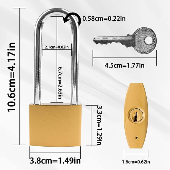 XZHANH-Key Locks, Shackle Length 2.63in, Long Shackle Padlocks with Keys, Gym Locker Padlocks, High Security Padlock, for Indoor, Gate, Garage