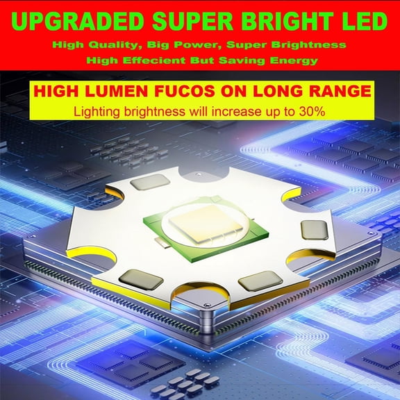 XZHANH-LED Lantern Searchlights Big Flashlight Spotlights, 15000LM 6 Modes Rechargeable Outdoor Camping Hunting Lamp Portable Work Light Floodlight for Indoor Outdoor Emergency