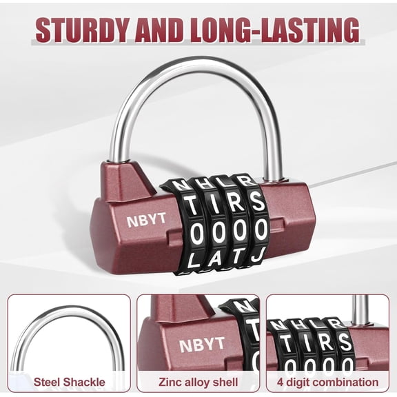 XZHANH-Letter Combination Padlock, Gym Changing Cabinet, School Wardrobe, Storage Cabinet, Toolbox, Word Padlock can Reset Code.