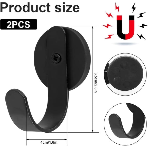 XZHANH-Magnetic Hooks,2 Pack 22LB Heavy Duty Magnet Wreath Hanger,Steel-Tube Base,No-Drill Door Wreath Hanger for Metal Doors/Walls, Cabin Door Hook