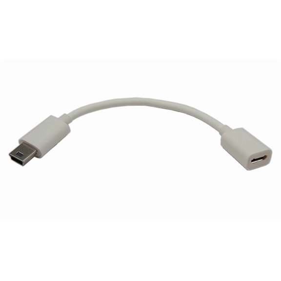 XZHANH-Micro USB to Mini USB Extension Cable Micro USB Female to Mini USB Male Charging & Sync Adapter Cable Cord(2 Pack White