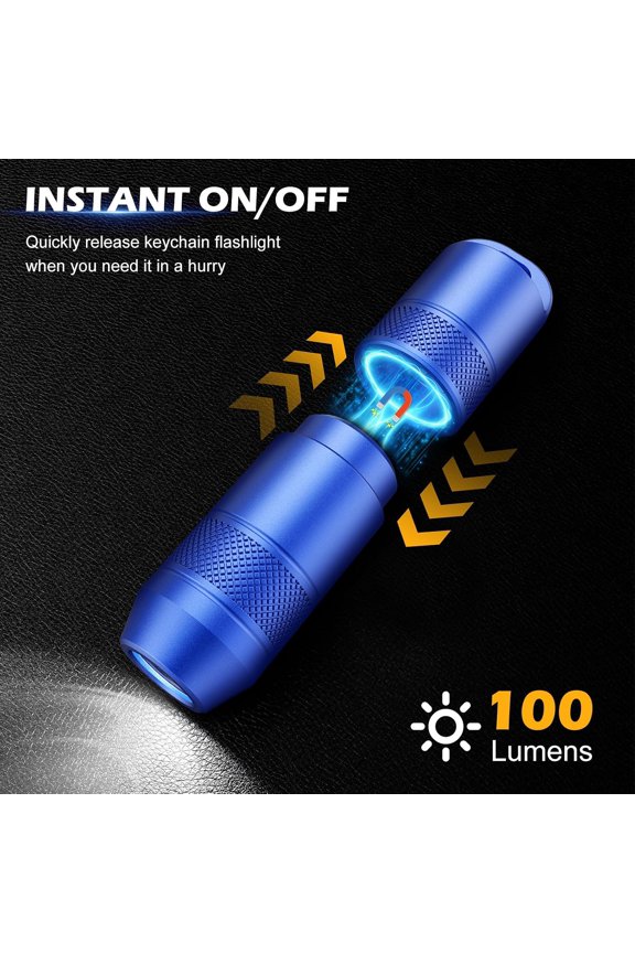-Mini X1 Rechargeable Keychain Flashlight - Quick Release, Magnetic Base, USB-C Fast Charge, Mini EDC Key Ring Light, 100 Lumens Compact Flashlight, Blue