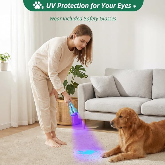 XZHANH-Pet Urine Detector UV Flashlight 395nm Black Light for Dog and Cat Urine, Find Dry Stains on Carpet, Floor and Fabric, Portable Handheld UV Light Lake Blue