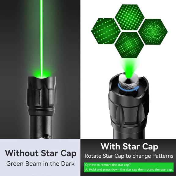 XZHANH-[Professional] Rechargeable Green Laser Pointer High Power Green Beam Laser Light Long Distance Range For TV/LED/LCD Screens Tactical Flashlights Presentation Office/Outdoors/Astronomic [004]