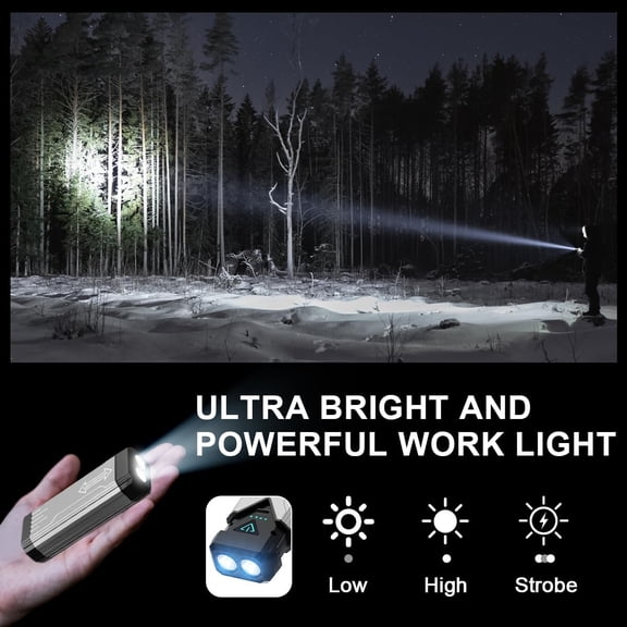 XZHANH-Rechargeable Tactical Flashlights High Lumens - Super Bright Powerful LED Magnetic USB C Flashlight, 8 Modes, Hiding COB Work Light Waterproof Flash Light for Emergency, Car, Outdoor, Home