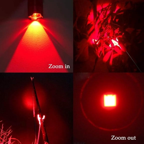 XZHANH-Red Light Flashlight Mini Red Led Light Zoomable Single Mode Red Light Torch for Hunting Night Observation Astronomy Aviation,6-Pack