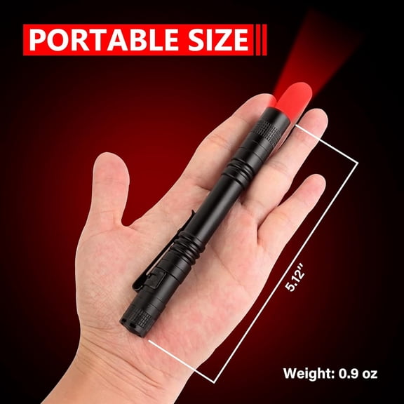 XZHANH-Red Light Flashlight, Single Mode Red LED Pen Light Flashlights for Astronomy, Night Observation and Outdoor Use, 5-Pack