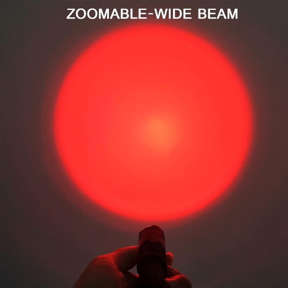 XZHANH-Red Light Flashlight Single Mode Red Light Torch with Clip Zoomable Red Flashlight for Hunting Astronomy Aviation Night Observation